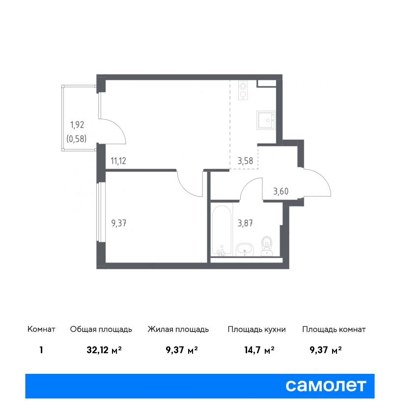 Купить 1-комнатную квартиру