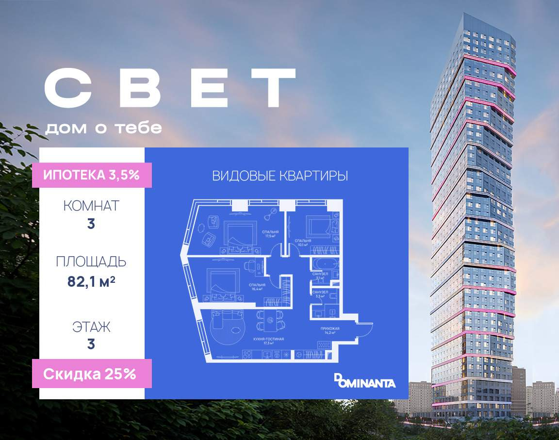 Купить 3-комнатную квартиру